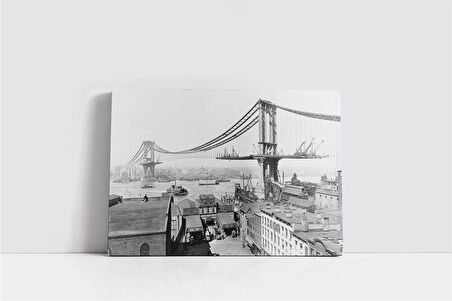 Manhattan Beyaz Köprü Kanvas Tablo