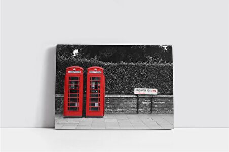 Londra Kırmızı Kulübe Kanvas Tablo