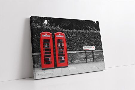 Londra Kırmızı Kulübe Kanvas Tablo