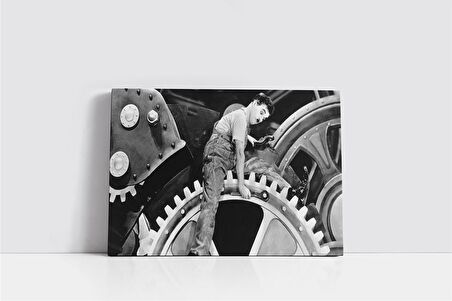 Charlie Chaplin Siyah Beyaz Kanvas Tablo