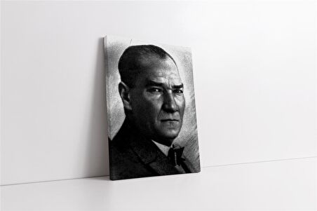 Atatürk Siyah Beyaz Kanvas Tablo