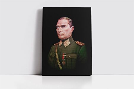 Üniformalı Mustafa Kemal Atatürk Kanvas Tablo