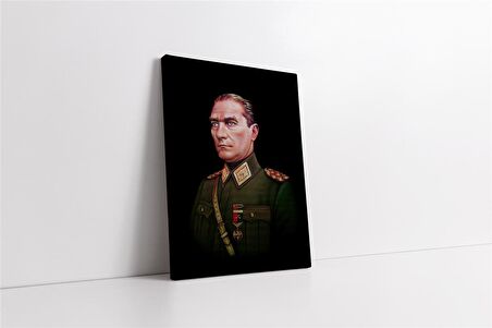 Üniformalı Mustafa Kemal Atatürk Kanvas Tablo