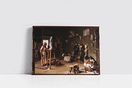 İl Pittore E La Modella Kanvas Tablo