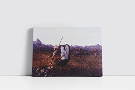 Tarlada Çalışan Kasın Kanvas Tablo