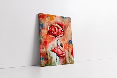 Kırmızı Çiçek Kanvas Tablo