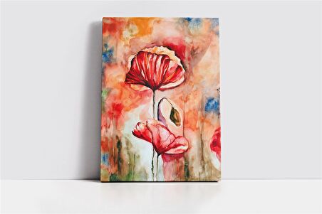 Kırmızı Çiçek Kanvas Tablo