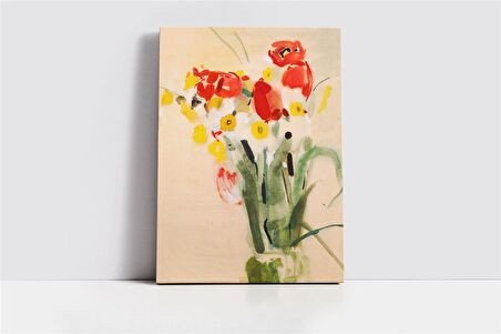 Kırmızı Çiçek Kanvas Tablo