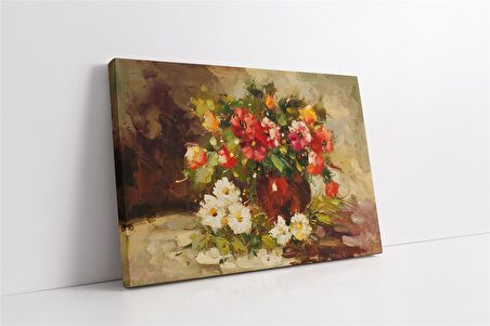 Vazoda Güller Kanvas Tablo