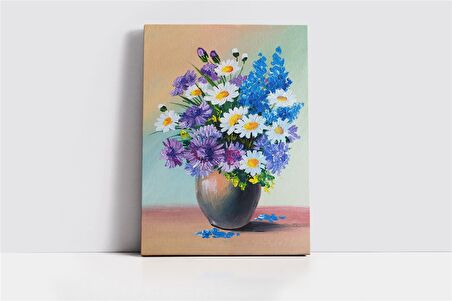 Vazoda Papatyalar Kanvas Tablo