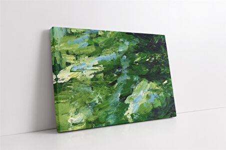 Yeşil Soyut Kanvas Tablo