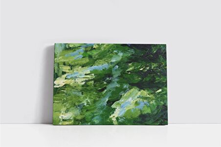 Yeşil Soyut Kanvas Tablo