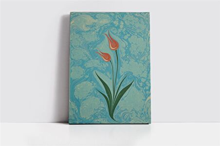 Laleler Ebru Kanvas Tablo