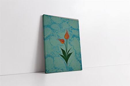 Laleler Ebru Kanvas Tablo