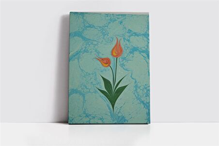 Laleler Ebru Kanvas Tablo