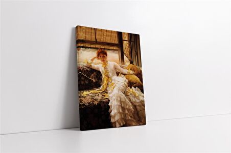 Oturan Kadın Kanvas Tablo