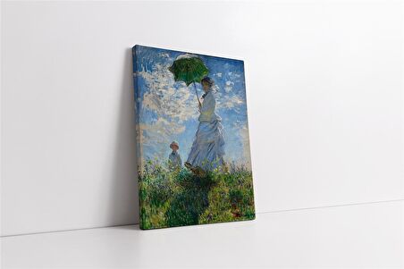 Şemsiyeli Kadın ve Çocuk Kanvas Tablo