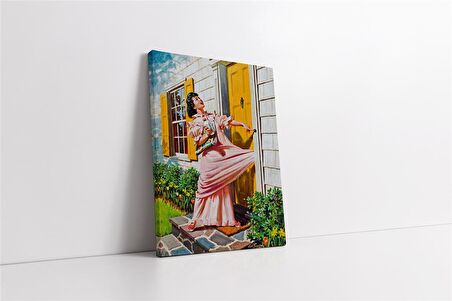 Kapıdaki Kadın Kanvas Tablo