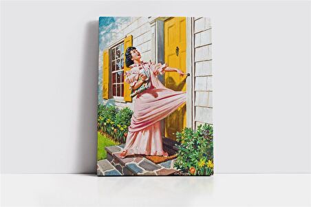 Kapıdaki Kadın Kanvas Tablo