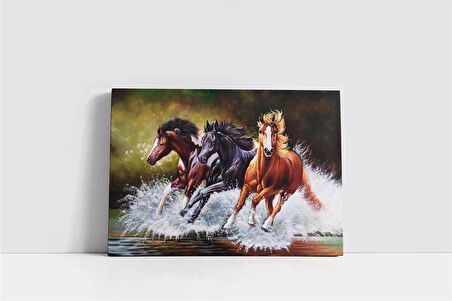 Koşan Atlar Kanvas Tablo