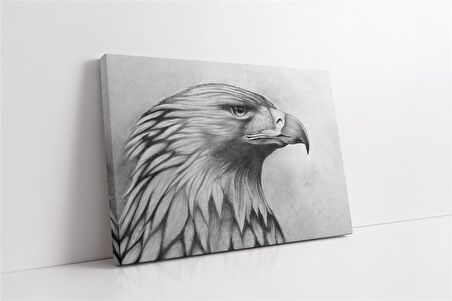 Karakalem Kartal Kanvas Tablo
