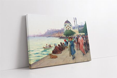 Dolmabahçede Gezinti Fausto Zonaro Kanvas Tablo