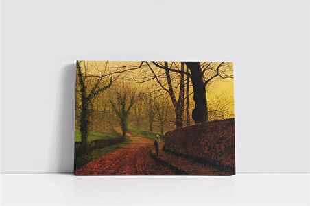 Sonmbaharda Gün Batımı Orman Kanvas Tablo