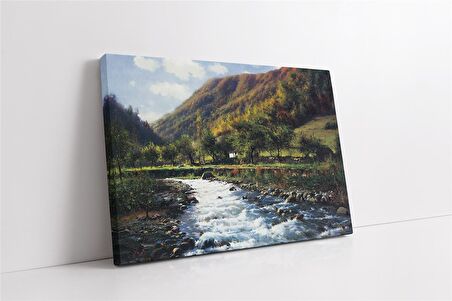 Hızlıca Akan Nehir Kanvas Tablo