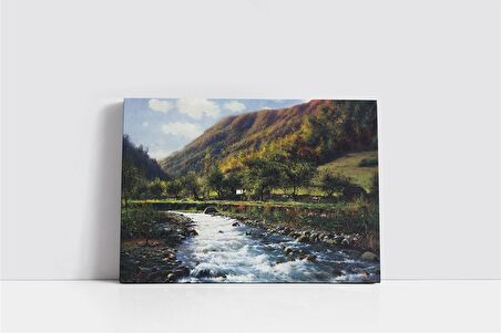 Hızlıca Akan Nehir Kanvas Tablo