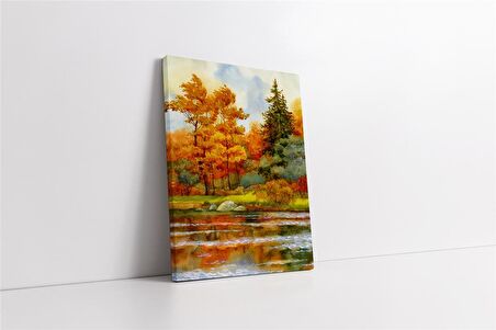 Soyut Sonbahar Kanvas Tablo