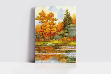 Soyut Sonbahar Kanvas Tablo