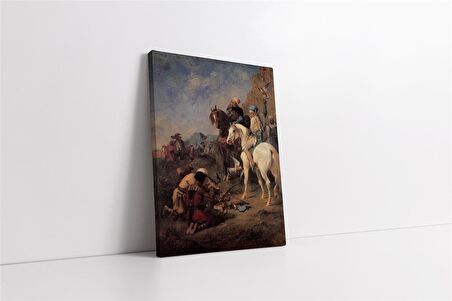 Cezairde Avcılık Kanvas Tablo