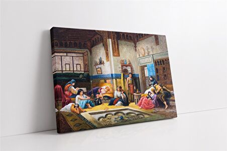 Osmanlı Devleti Harem Odasında Ki İnsanlar Kanvas 