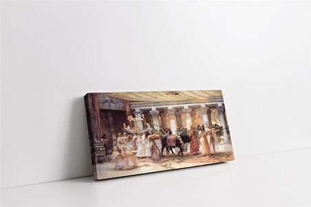 Saray İçerisinde Ki Kutsal Boğa Kanvas Tablo