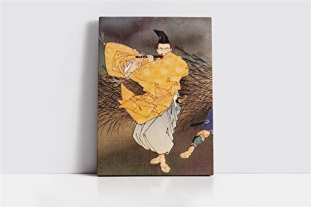 Ay Işığında Flüt Çalan Japon Kanvas Tablo