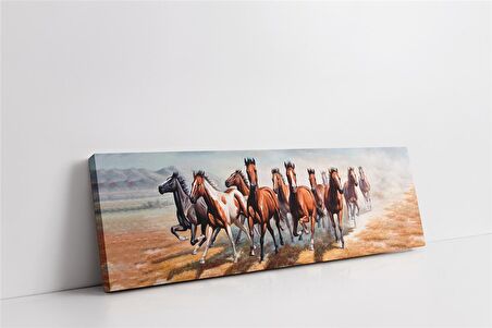Koşan At Sürüsü Kanvas Tablo
