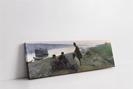 Sahilde Oturan İnsanlar Kanvas Tablo