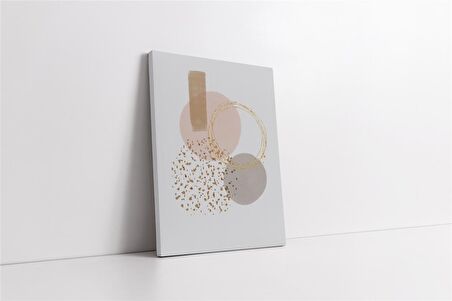 Line Art Bej Soyut Kanvas Tablo