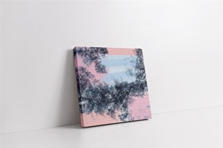 Pembe Gri Soyut Kanvas Tablo
