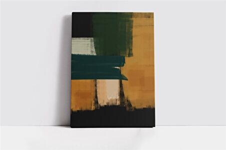 Sarı Yeşil Dekoratif Soyut Kanvas Tablo