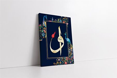 Elif Vav Mavi Kanvas Tablo