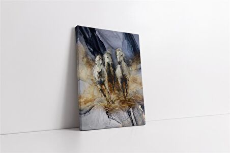 Koşan Atlar Manipülasyon Kanvas Tablo