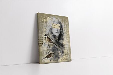 Kolaj Portre Kanvas Tablo