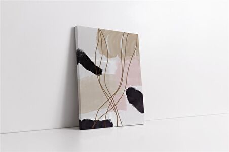 Line Art Bej Kanvas Tablo