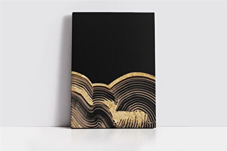 Siyah Altın Soyut IV Kanvas Tablo