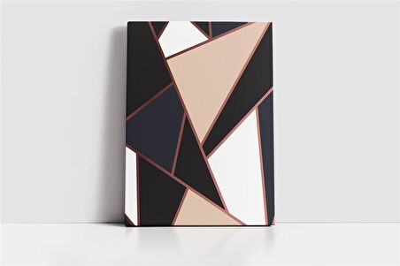 Siyah Bej Soyut Kanvas Tablo