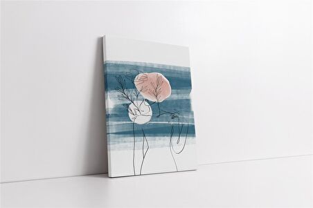 Line Art Kadın Silüeti Üçlü Set Kanvas Tablo