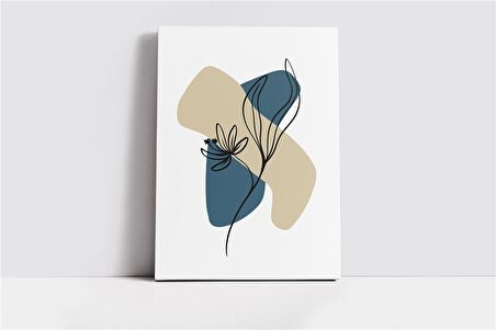 Line Art Çiçek Kanvas Tablo