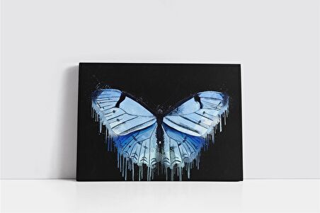 Mavi Kelebek Kanvas Tablo