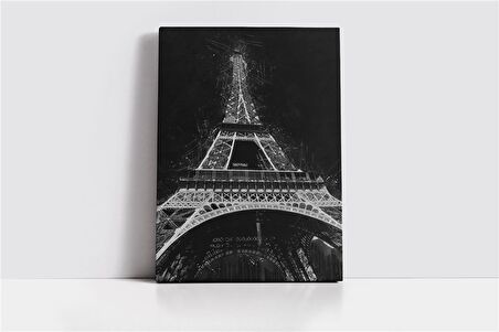 Siyah Beyaz Eyfel Kulesi Kanvas Tablo